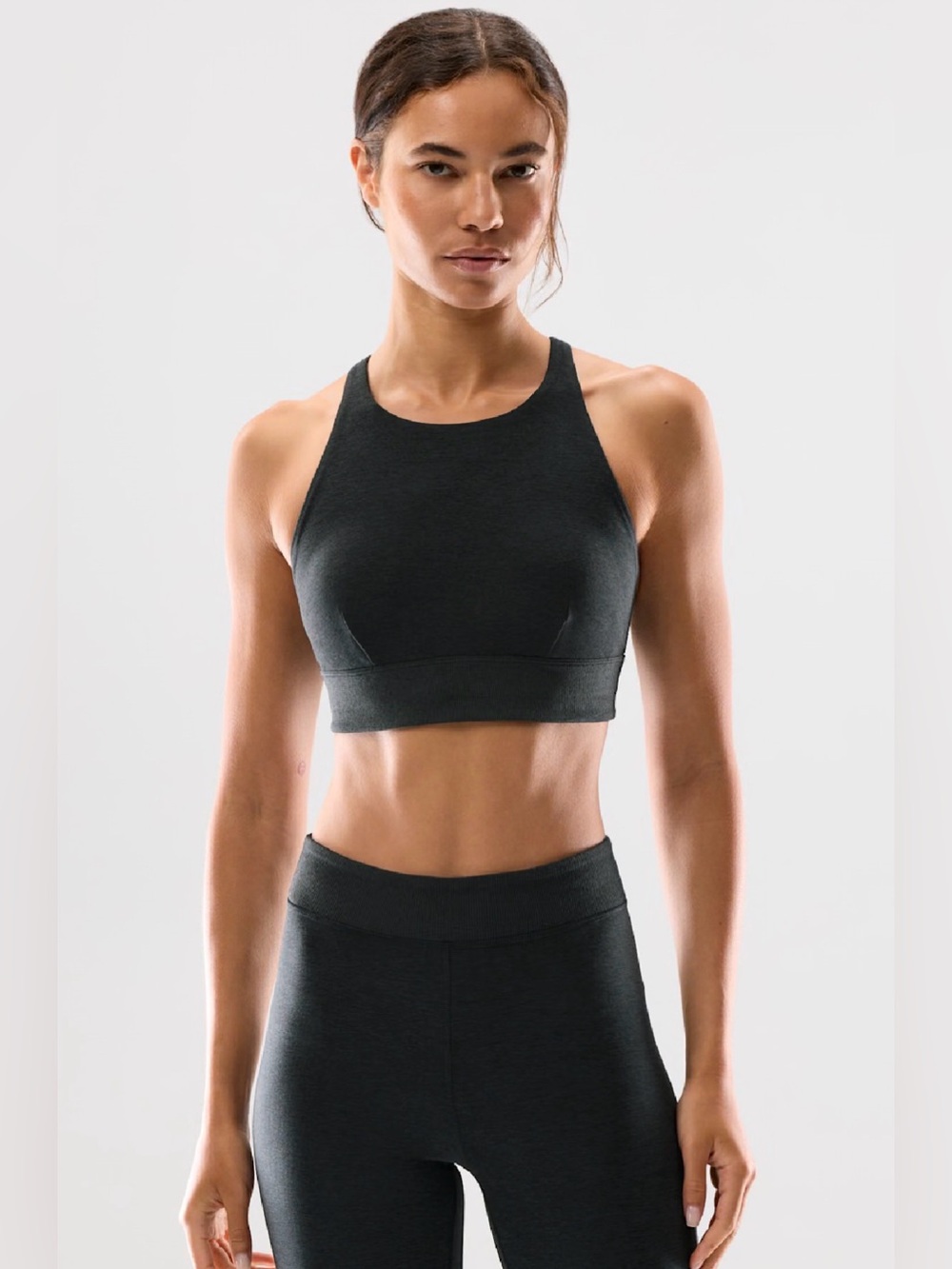 Aritzia Golden SoftWhip™ Flawless Sports Bra Black High Neck Adjustable Straps